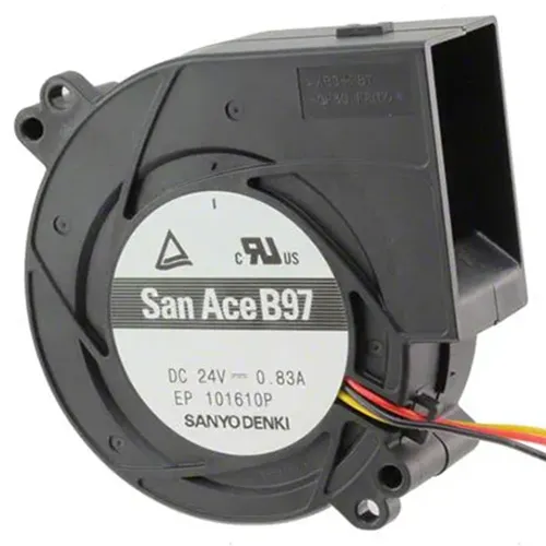 Центробежный вентилятор 109BM12P2M01 Sanyo Denki 97x97x33 серии San Ace B97 Центробежный вентилятор 109BM12P2M01 Sanyo Denki 97x97x33 серии San Ace B97