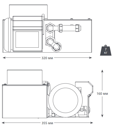 Габаритные размеры дренажной помпы Aspen Hot Water Heavy Duty