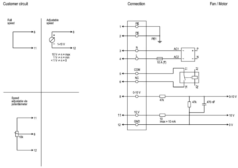 Схема подключения A3G560-AP68-21 Ebmpapst