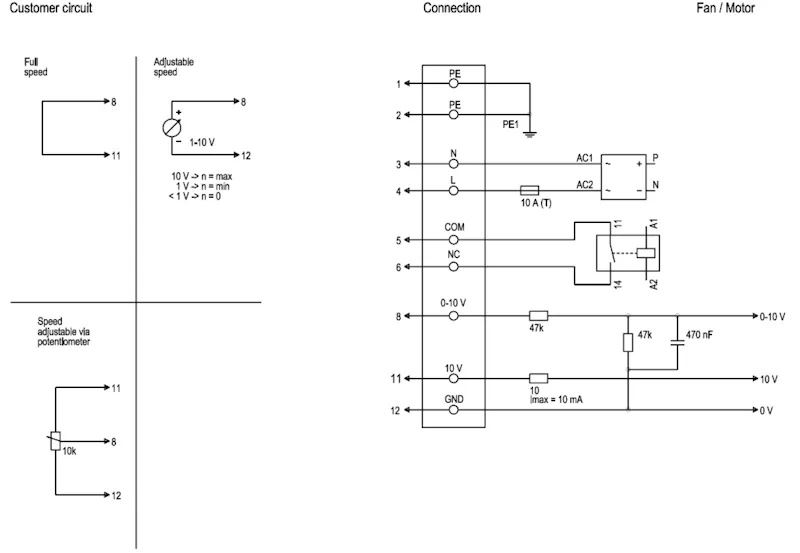 Схема подключения A3G710-AO85-21 Ebmpapst