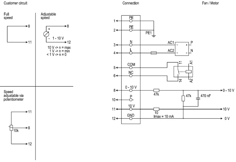 Схема подключения S3G630-AD03-A1 Ebmpapst