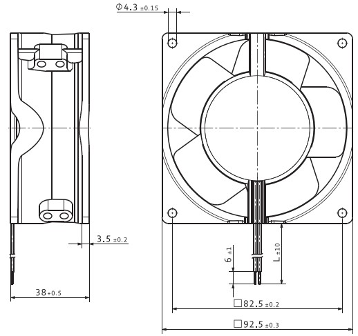 Габаритные размеры Ебмпапст 3856 Габаритные размеры Ебмпапст 3856