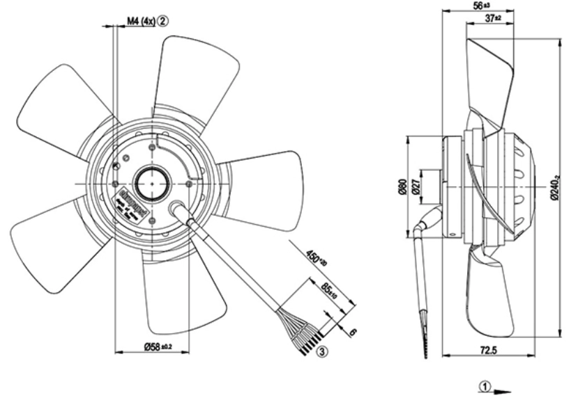 Габаритные размеры A2D240-AB26-06
