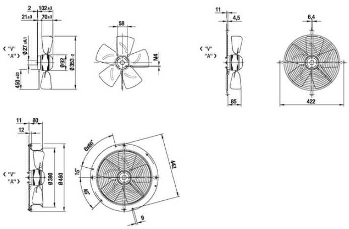 Габаритные размеры A4D400-AA06-02 Габаритные размеры A4D400-AA06-02