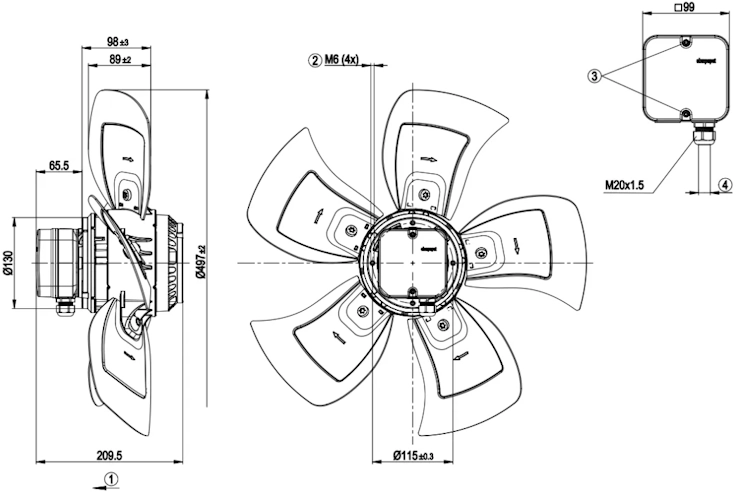 Габаритные размеры A4D500AE0105 Габаритные размеры A4D500AE0105