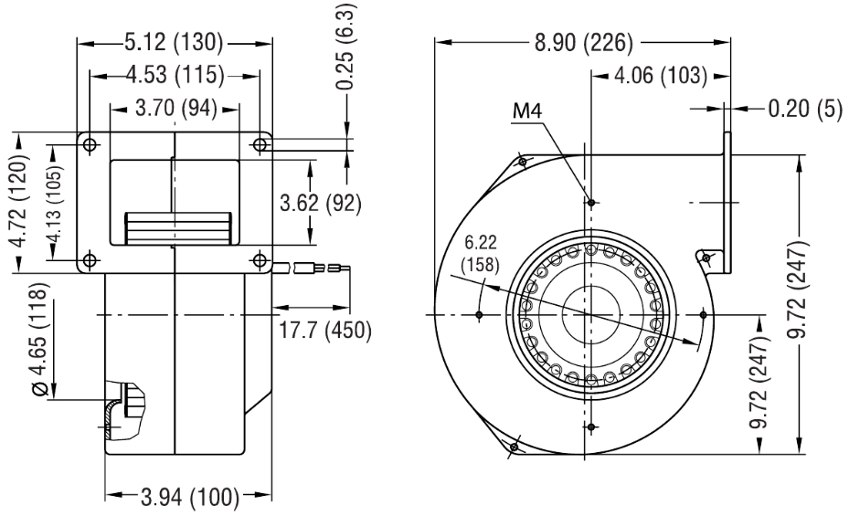 Габаритные размеры G2E140-AL40-48