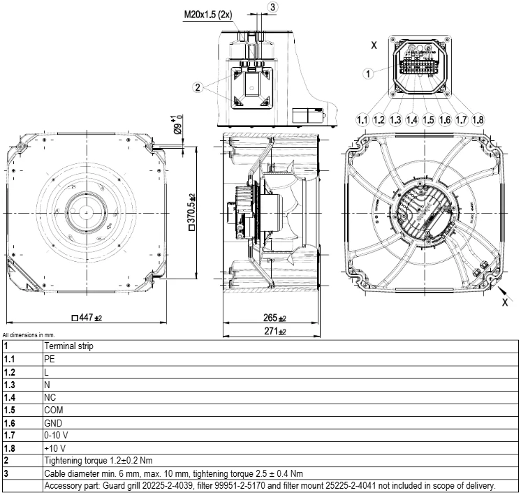 Габаритные размеры K3G280-RR04-H9 Габаритные размеры K3G280-RR04-H9