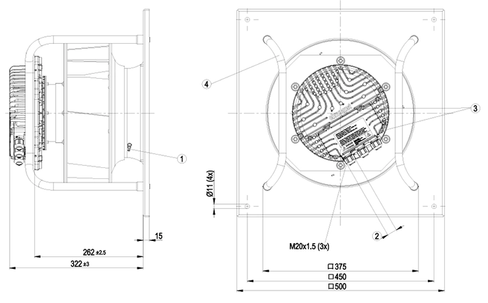 Габаритные размеры K3G310-BB49-02 Габаритные размеры K3G310-BB49-02
