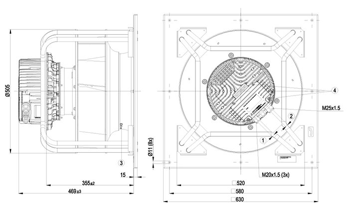 Габаритные размеры K3G450AZ3031 Габаритные размеры K3G450AZ3031
