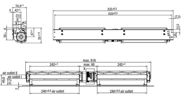 Габаритные размеры QLK45/3030 Габаритные размеры QLK45/3030