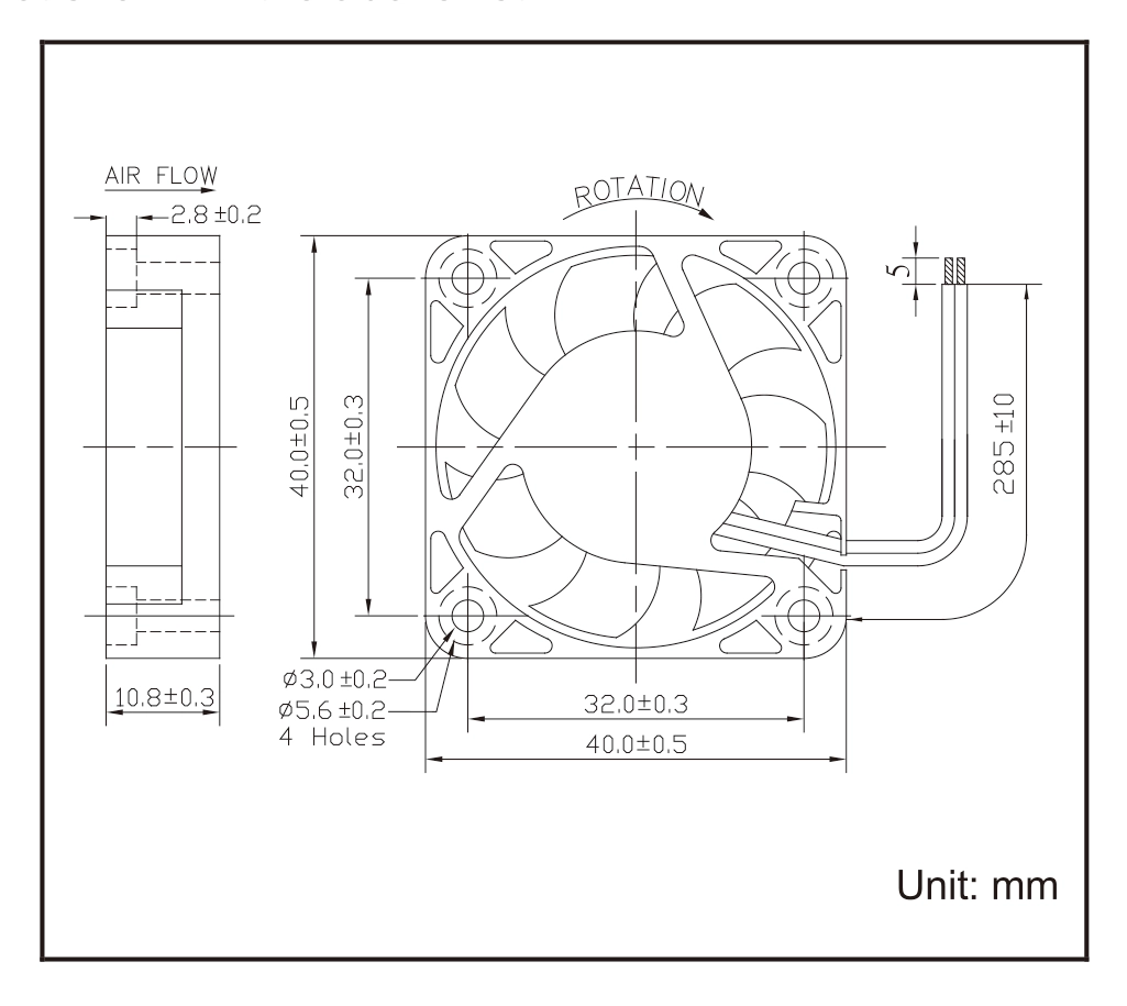 Габаритные размеры Jamicon KF0410B2M
