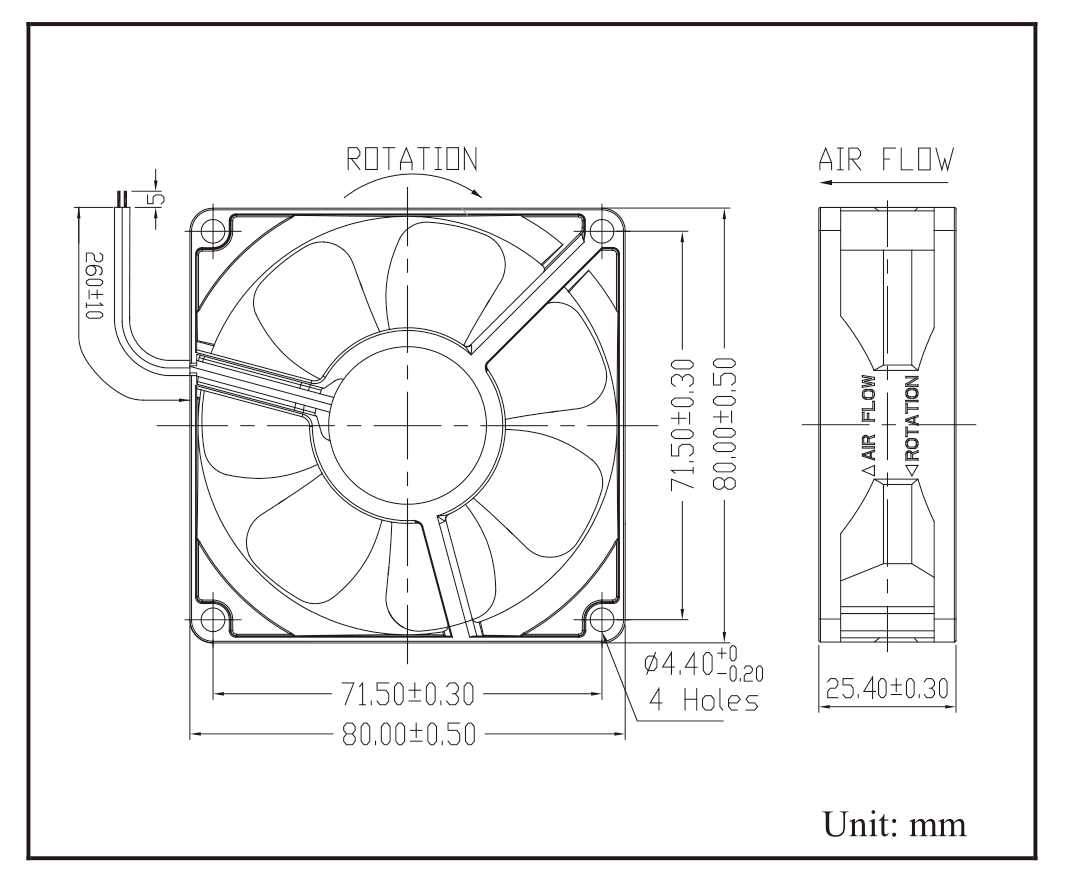 Габаритные размеры Jamicon KF0825-2M