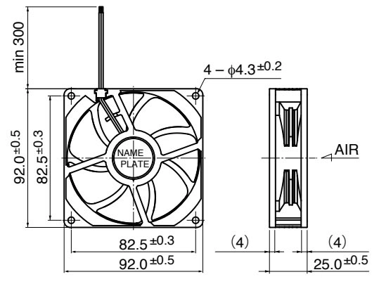 Габаритные размеры осевого вентилятора 09225SA-24P-AA-D0 NMB axial fan