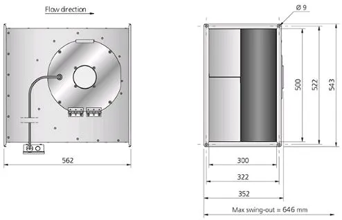 Габаритные размеры RK 500x300 B1 