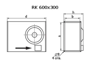 Габаритные размеры RK 600x300 D1