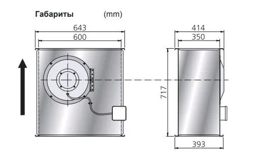 Габаритные размеры RK 600x350 E1