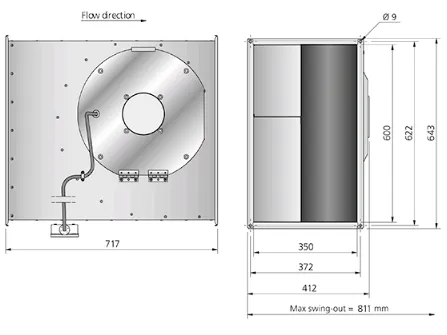 Габаритные размеры RK 600x350 E3 ErP
