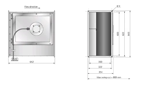Габаритные размеры RKB 600x300 B3 ErP