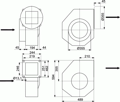 Размеры вентилятора RFE 315 CKU Размеры вентилятора RFE 315 CKU