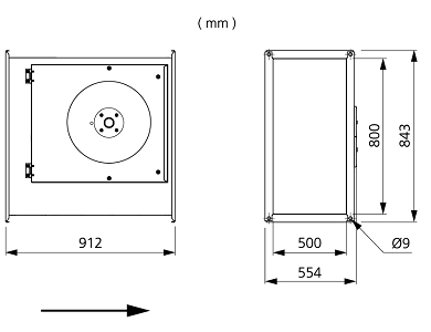 Размеры вентилятора RKB 800x500 B1 Размеры вентилятора RKB 800x500 B1