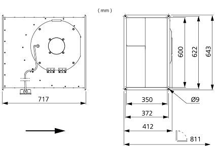 Размеры вентилятора RKX 600x350 E3