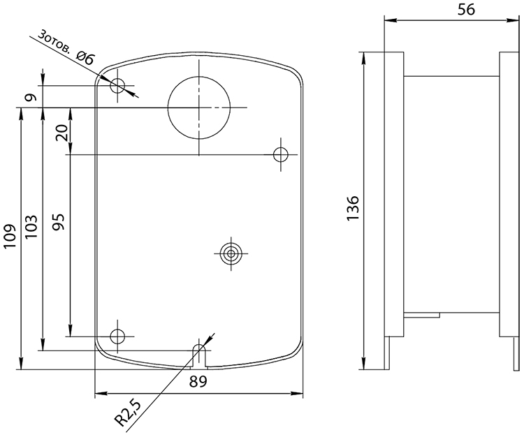 Размеры электропривода BVM BLE230-07