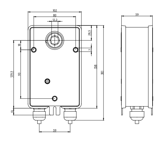 Размеры электропривода ENSO LAB R-BLE230