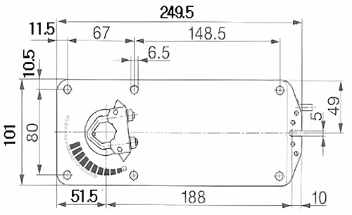 Размеры электропривода MAKO NF24M (10Hm)