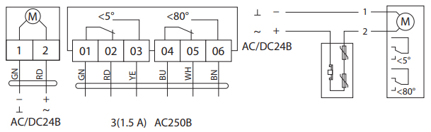 Схема подключения электропривода BVM BLF24-03-T