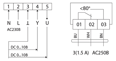 Схема подключения электропривода BVM LM230-BS-5