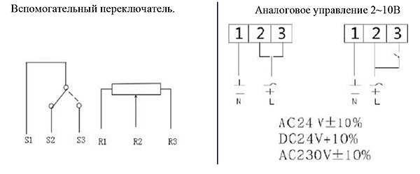 Схема подключения электропривода MAKO LM230A-SM (5Hm)