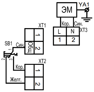 Схема подключения электропривода M-239-230 ALLFA ASTRA
