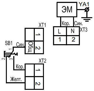 Схема подключения электропривода M-239-24 ALLFA ASTRA