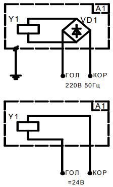 Схема подключения электропривода M225-220 ALLFA ASTRA