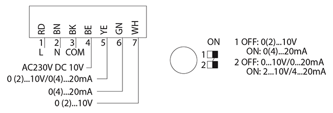 Схема подключения электропривода BVM NM230-SR-10
