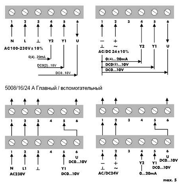 Схема подключения электропривода MAKO NM230A-SRM (16Hm)