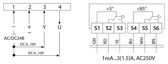 Схема подключения электропривода BVM SM24-BS-20