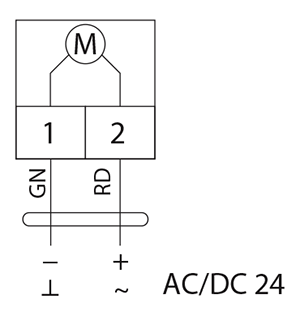 Схема подключения электропривода BVM TS05-24