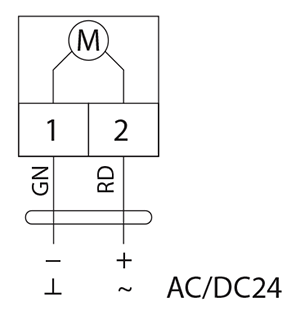 Схема подключения электропривода BVM TS15-24