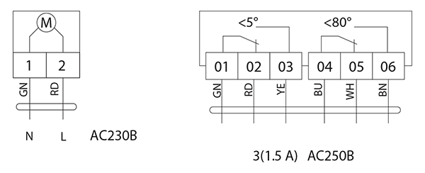 Схема подключения электропривода BVM TS20-230S
