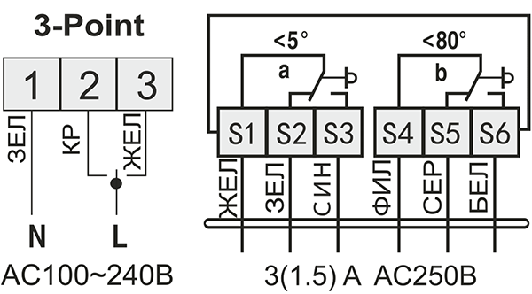 Схема подключения электропривода UCP UE(230)-10T