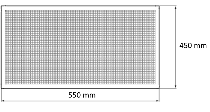 Габаритные размеры металлической сетчатой решетки РМ-С 450x550
