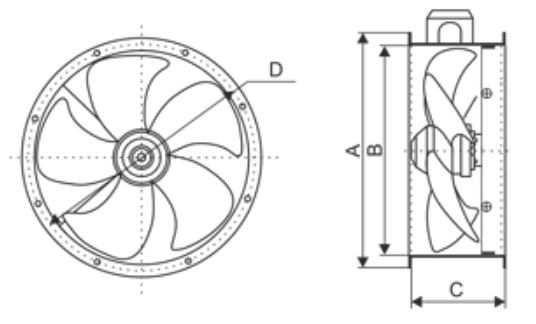 Габариты YWF-K-4E-500-ZT Sanmu