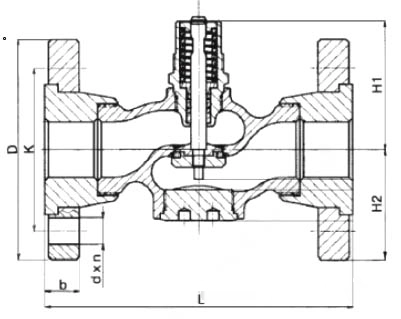 Габаритные размеры регулирующего клапана BROEN M1F-FL