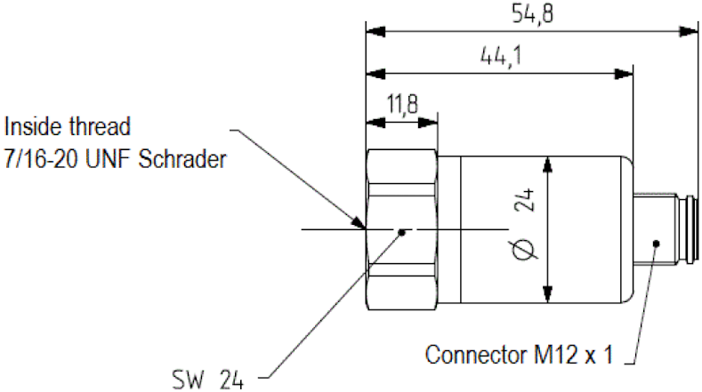 Габаритные размеры датчика давления QBE9002-P10U Siemens