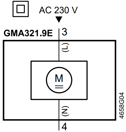Схема подключения электропривода GMA321.9E Siemens
