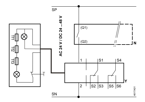 Схема подключения электропривода GRA126.1E/12 Siemens