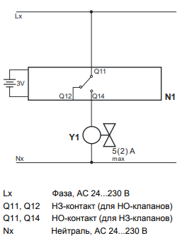 Схема подключения термостата Siemens RDD100.1