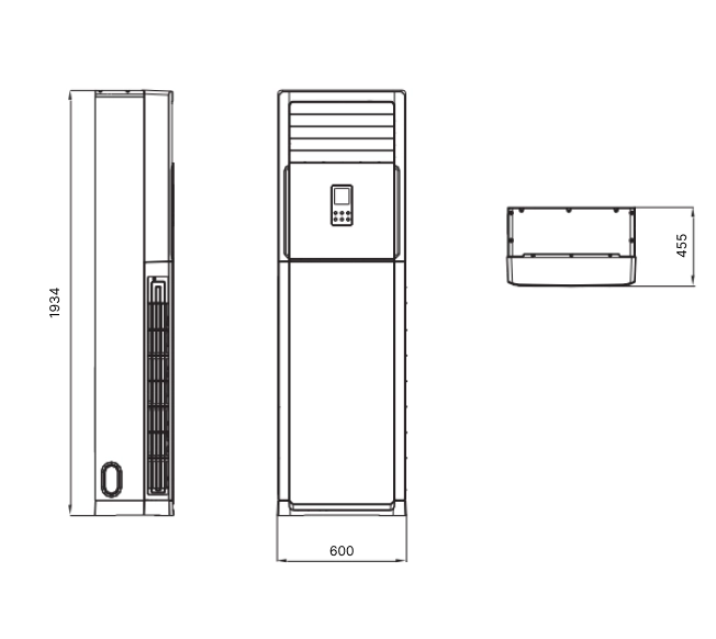 Габаритные размеры внутреннего блока SYSPLIT FLOOR 60 HP R