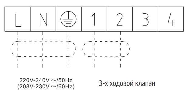 Схема электрических соединений фанкойла SYSIMPLE FCS100A